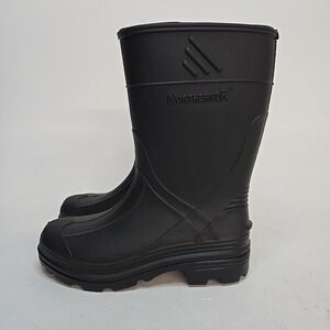Northerner Youth Black Rubber Rain Boots Tall Size 12